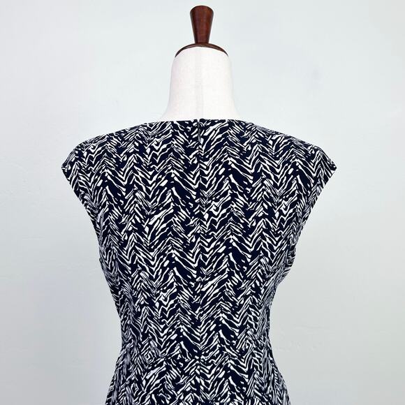 Lauren Ralph Lauren V-Neck Crossover Navy Dress - Picture 8 of 12